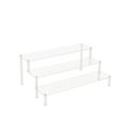 thumbnail image 6 of Display Shelves 4 Tier Glass Display Cabinet, Single Door Glass Cabinet with Lock and Wheels, Floor Standing Storage Cabinet with 3 Acrylic Shelves for Living Room, Bedroom and Office, White, 15.8"L, 6 of 16
