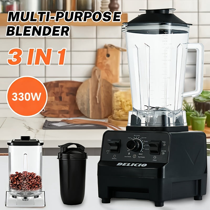 330W Powerful Blender, Electric Countertop Blender for Smoothies Milkshakes and Juices, Easy to Clean Multi-Function Mixer, Home Kitchen Essential for Family Daily Use