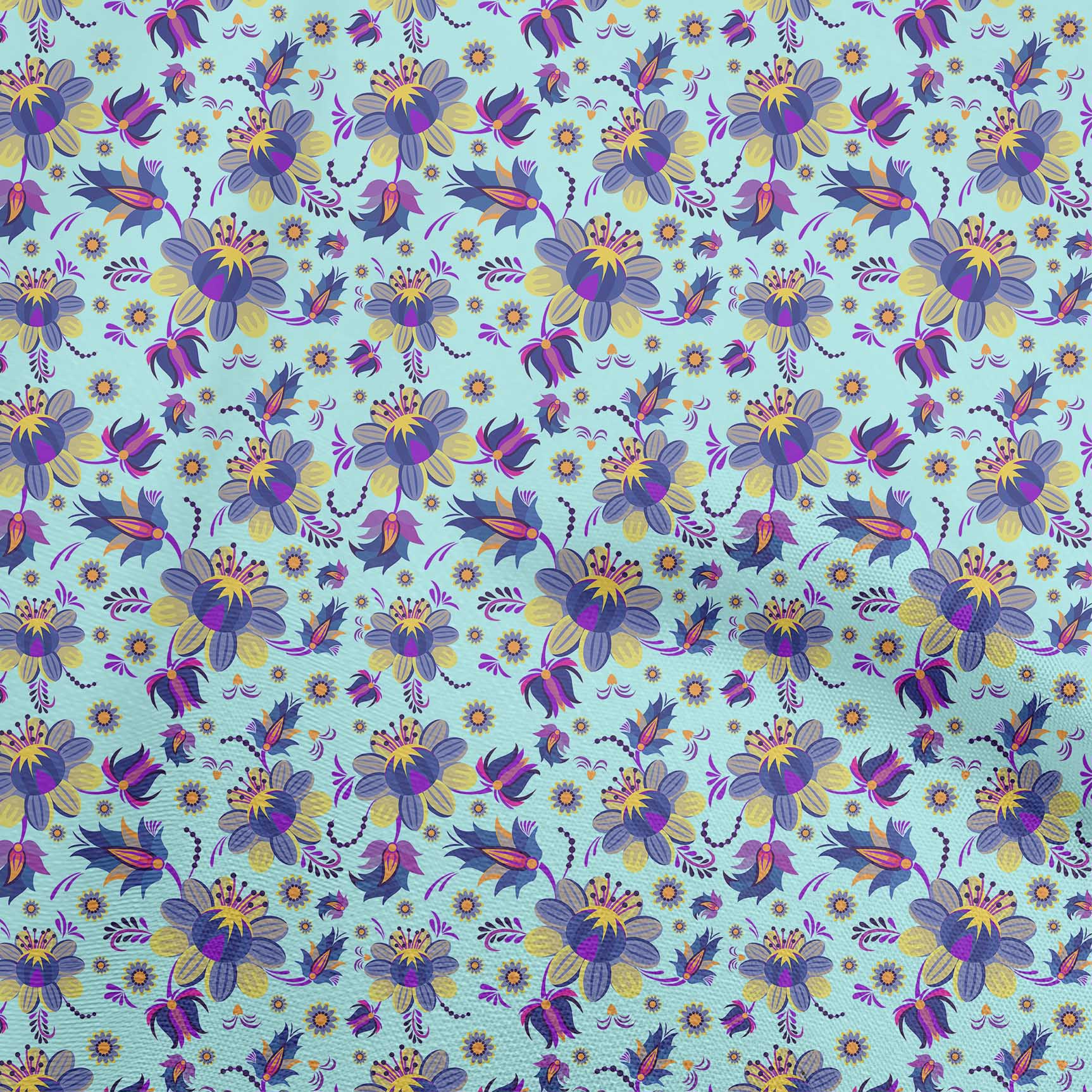 oneOone Cotton Poplin Turquoise Green Fabric Asian Ornamental Quilting  Supplies Print Sewing Fabric By The Yard 56 Inch Wide 