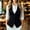 Black, variant on Women's Vests, Tailored Suit Button Down V Neck with Pockets, Solid Color Sleeveless Business Casual Office Work Daily Wear