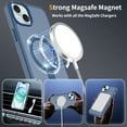 thumbnail image 2 of Dteck Magnetic Case for iPhone 15,Shockproof Matte Translucent PC Case Compatible with Mag Safe Ring Holder Kickstand Silicone Bumper Cover for iPhone 15,Blue, 2 of 6