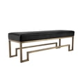 thumbnail image 4 of Maklaine 18" Stainless Steel Bench in Brass & Faux Black Ostrich, 4 of 5