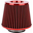 thumbnail image 5 of Filtro de aire para automóvil, kit de filtro de aire con cabeza de hongo de aire de alto flujo de hierro universal de 76 mm (rojo) -, 5 of 5