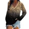 thumbnail image 1 of Pompotops Chemises Décontractées à Manches Longues pour Femmes Pull Tunique Ample Imprimé Blouse Col en V, 1 of 7