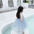 thumbnail image 2 of Robes à Manches Courtes à Volants en Tulle Marguerite Fée pour Filles 1 à 7 Ans Bleu Rose Petite Robe Moelleuse, 2 of 7