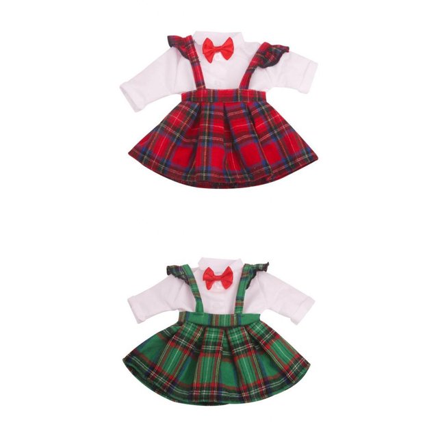 2 piezas para muñeca de 18 pulgadas, , camisa, traje, muñecas de 45 cm, disfraz de muñecas Zulema Falda a cuadros American Doll de 18 pulgadas