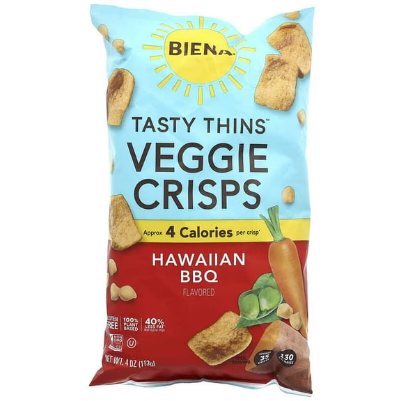 BIENA, Tasty Thinsâ„¢ Veggie Crisps, Hawaiian BBQ, 4 oz