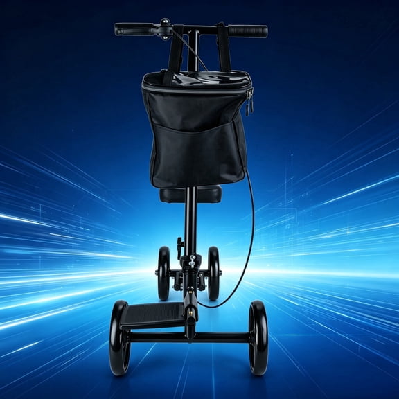 Arshin Knee Scooter Steerable Knee Walker for Foot Injuries,Compact Crutch Alternative with Dual Braking System(Black)