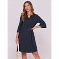 thumbnail image 2 of Minivestido ANRABESS, casual de verano, cuello en V, con volantes, azul para mujer, 2 of 6