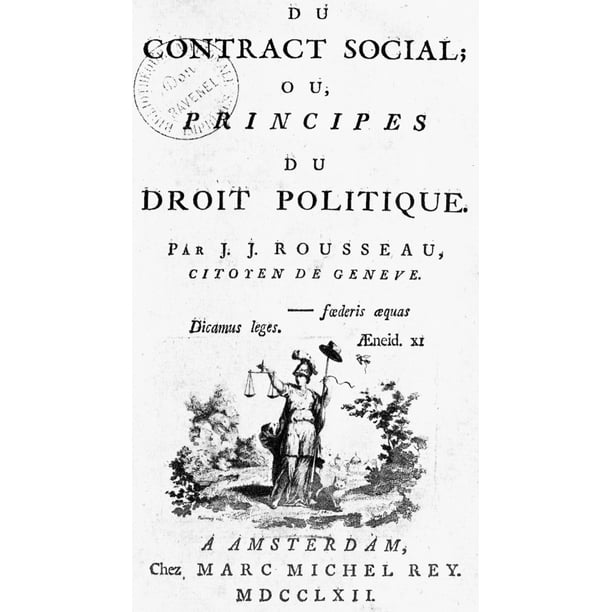 Stretched Canvas Art Rousseau Social Contract. /Ntitle Page Of The