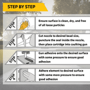 Sika SikaBond - Ultimate grab instant polyurethane adhesive - Gray - Ideal for indoor and outdoor use - Waterproof and water immersible - 10.1 fl.oz