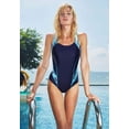thumbnail image 3 of Women's Racerback One Piece Athletic Swimwear Color Blocked Training Bath Suit, 3 of 8