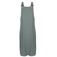 thumbnail image 3 of LilyLLL Womens Cotton Linen Kaftan Long Dress Suspender Pinafore Overall Dresses, 3 of 5