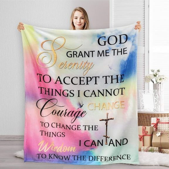 MMYGU Christian Gifts for Women Men Religious Healing Prayers Blanket Soft Inspirational Scripture Throw Blankets for Couch Bed 30x40in