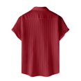 thumbnail image 5 of Hogleaql Linen Shirts for Men Short Sleeve Casual Shirt Button Down Fashion Classic Wedding T-Shirts Wine L, 5 of 5