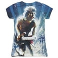 thumbnail image 2 of AC/DC Lightning (Front/Back Print) Junior Women's Sublimated Crew T-ShirtWhite, 2 of 3