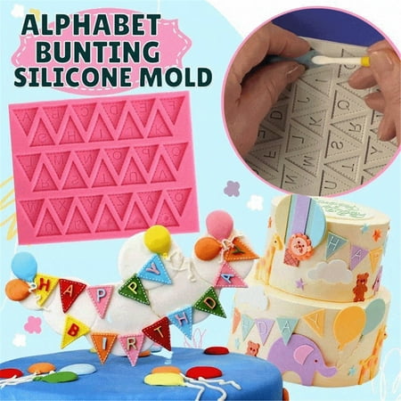 

iMESTOU Cake Mould Kitchen supplies Under 10 Alphabet Flag Silicone Fondant Cake Mold English Alphabet Baking Mold
