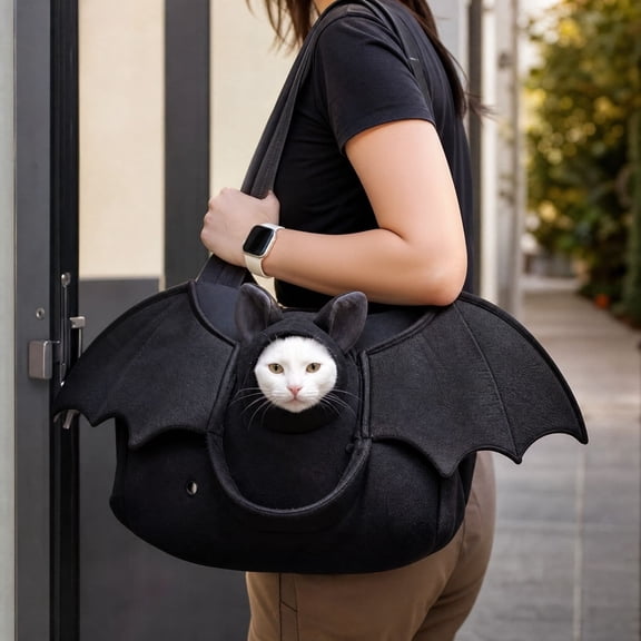 Halloween Themed Pet Carrier Bag Portable Soft-Sided Travel Tote, Breathable Mesh Shoulder Handbag for Small Cats Dogs Puppy Kittens, Halloween Decorations