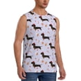 thumbnail image 2 of Uemuo Dachshund Dog Puppy Pattern Men's Sleeveless T-Shirt,Muscle Athletic Tank Top, Moisture-wicking Quick-dry Breathable Classic Tee Top for Gym Run Outdoor Sports-, 2 of 8