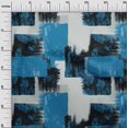 thumbnail image 3 of oneOone Cotton Poplin Twill Teal Blue Fabric Brush Stroke Dress Material Fabric Print Fabric By The Yard 56 Inch Wide, 3 of 6
