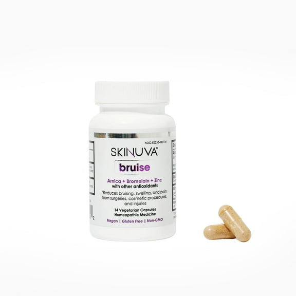 Skinuva® Bruise, Arnica   Bromelain   Zinc Supplement for Bruising and Swelling, Homeopathic Bruise Remedy - 14 Capsules (7 Day Treatment)