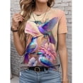 thumbnail image 2 of Women‘s T-shirt Summer Hummingbird Patterns Short Sleeve Fashion Sexy Girls Clothes Y2k Print Tees Casual Wowen‘s Clothing, 2 of 7