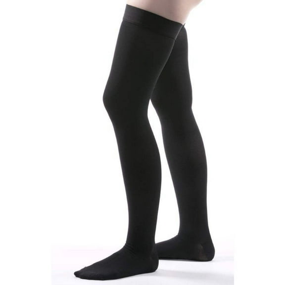 Allegro 30-40mmHg Surgical Compression 306 Closed Toe Thigh High Dot Band - Black - Large