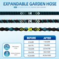 thumbnail image 4 of Boyau d'Arrosage Extensible 100 Pi, Boyau d'Eau Léger avec Buse à 10 Fonctions et Raccords en Laiton Massif 3/4 Pouces, Rétractable et Rabattable Sans Pli, 4 of 9