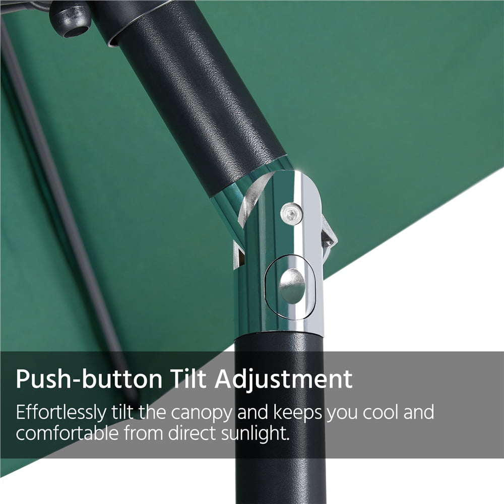 Renwick 98" Dark Green Round Tilting Patio Umbrella