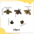 thumbnail image 2 of 18 juegos de botones retro dorados de abeja pequeña para manualidades, bolsos, cuero, botones decorativos con remaches de rosca y conchos metálicos., 2 of 5