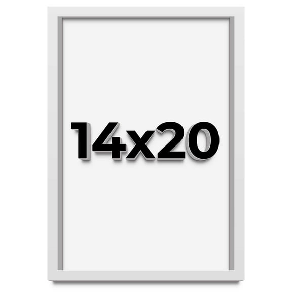 14x20 Shadow Box Frame White | 1 Inches Deep Real Wood Contemporary Shadowbox Display Frame | UV