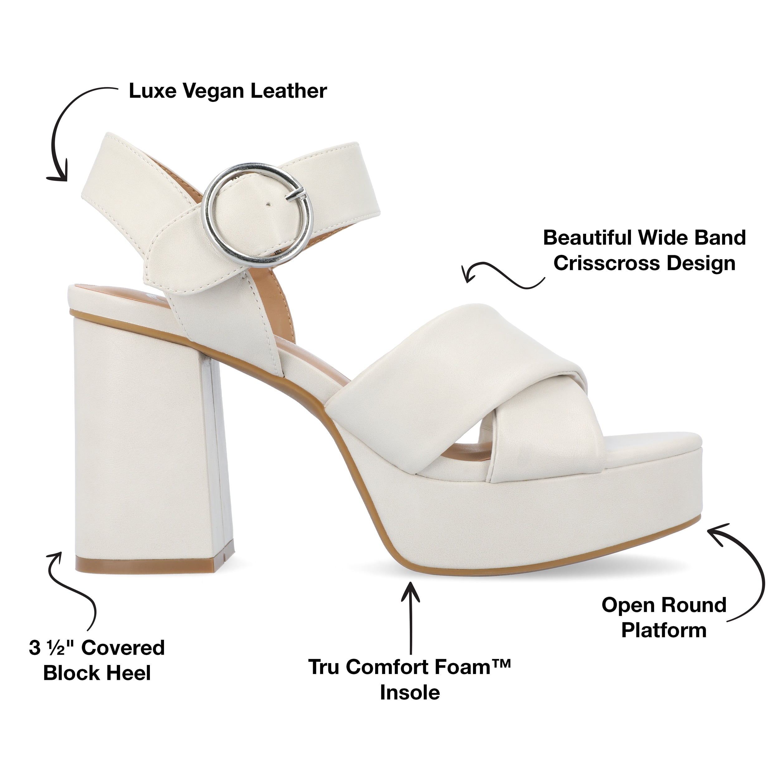 Journee Womens Akeely Mid Heel Platform Dress Sandals