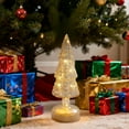 thumbnail image 5 of 2pcs LED Glass Christmas Tree with Lights, Battery Operated Tabletop Decor, Frosted Glass Holiday Centerpiece for Mantel, Window, Fireplace, and Indoor Home Christmas Decorations, 5 of 6