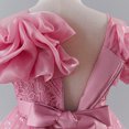 thumbnail image 4 of IBTOM CASTLE Girls Formal Dress Kids Party Wedding Party Birthday Princess Dresses Ball Gown Daughter Dance Dresses Sparkly Round Neck Lace Tiered Tulle Flower Girl Dress 3-4T Pink, 4 of 7