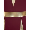 thumbnail image 6 of TiaoBug Womens Sleeveless Worship Dance Dress Metallic Patchwork Dancewear Church Praise Dance Costume Burgundy M, 6 of 7