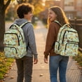 thumbnail image 4 of HUIACONG Cute Frog Print School Backpack for Kids Teens Age 6-16 Spacious Durable Water Resistant Bookbag with Adjustable Padded Straps Multi Pockets for School Travel Daily Use, 4 of 7