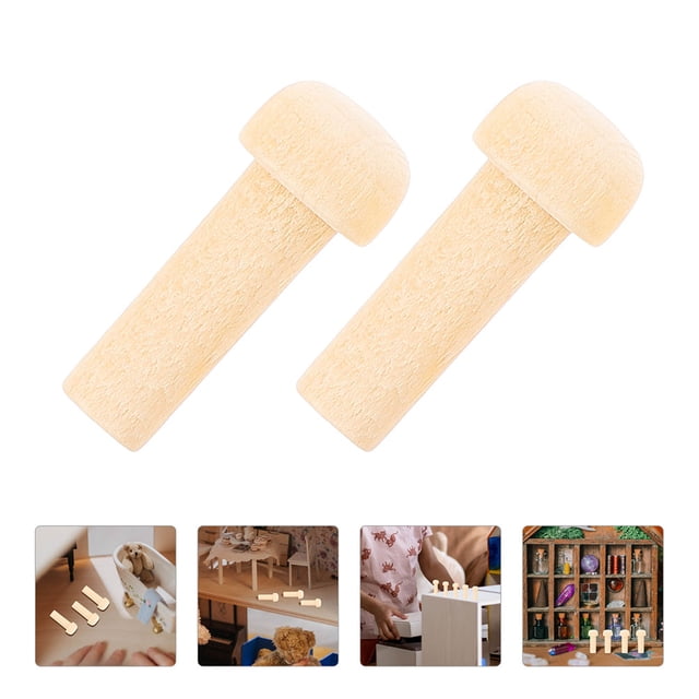 AURARMLET 20Pcs Wood Axle Pegs For Creative Projects Beige Mini Wood Pegs For DIY Enthusiasts