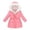 Pink, variant on Girls Winter Jacket Hooded Coat With Trim Warm Zip Up Long Sleeve Jacket Slim Fit For Cold Weather Pink Leisure Outerwear Size 11-12 Years
