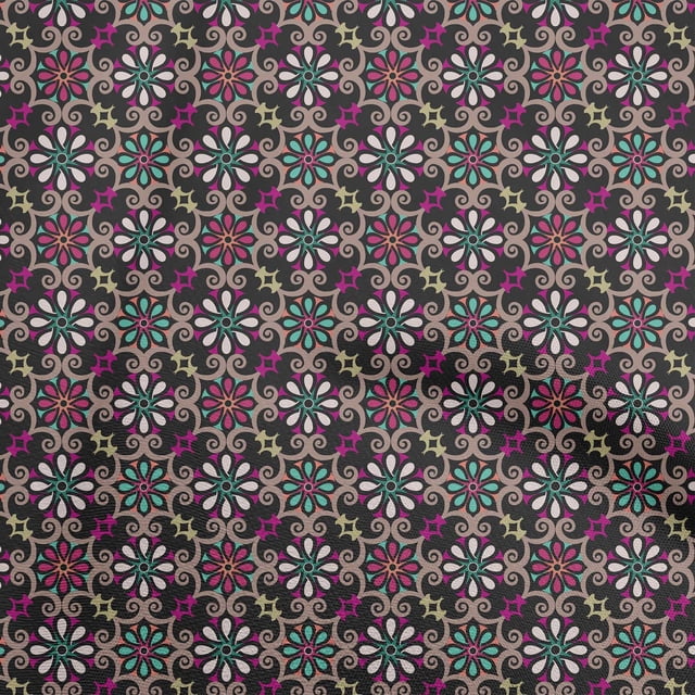 oneOone Velvet Black Fabric Asian Suzani Sewing Craft Projects Fabric Prints By Yard 58 Inch Wide