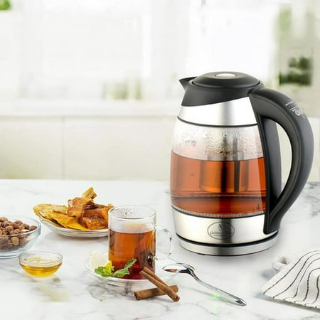 Temp Glass - Culinary Edge Culinary Edge 1.8 Qt. Digital Temp Control with Infuser Glass Electric Tea Kettle