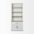 thumbnail image 2 of White and Medium Brown Wood Shelving Unit with 3 Shelves, 2 of 3