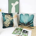 thumbnail image 2 of Juego de 4 fundas de cojín 45x45 de lino, funda de cojín decorativa, ginkgo dorado y verde, funda de cojín decorativa de estilo rústico, funda de cojín natural, funda de cojín para sofá, funda de, 2 of 7