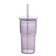 thumbnail image 1 of Vasos de vidrio con tapas y pajitas de vidrio, vaso de vidrio de borosilicato de 20 oz para café helado, agua y batidos, 1 of 5
