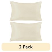 (2 pack) Mainstays Basic Value Microfiber Pillowcase, Fresh Ivory, Standard, 1 Piece