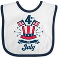 thumbnail image 3 of Inktastic 4th of July with Hat Flags and Stars Boys or Girls Baby Bib, 3 of 4