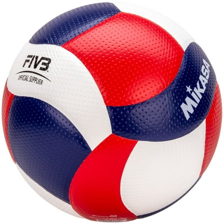 Mikasa V200W-USA Official FIVB Game Volleyball, 18 panel, red/white/navy, FIVB approved