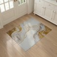 thumbnail image 3 of ODIKA 3'x5' Washable Throw Rug Cow Spotted Abstract Inspired Swirls Patchwork Bold Block Motif for Entryway, Kitchen, Mudroom, Stain Resistant, Low Profile, Non-Slip, 3 of 7