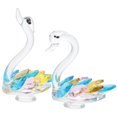 thumbnail image 1 of Crystal Swan Figurine Set Space Saving Desktop Decoration, Unique Swan Statues for Living Room & Office, Elegant Crystal Craft Ornaments (2pcs), 1 of 4