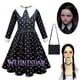 thumbnail image 3 of Vestido De Familia Addams Para Niñas Disfraz De Cosplay Halloween Navidad Comic-con Fiesta, 3 of 4