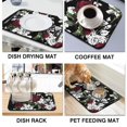 thumbnail image 4 of Washable Rubber Colorful Floral Dish Drying Mats for Kitchen Counter Home Large Coffee Bar Pad Accessories and Decor for Utensils Stemware 19.5''x12'', 4 of 7
